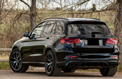 MERCEDES GLC X253 SUV 2020+ ABS REAR DIFFUSER &amp; BLACK STAINLESS STEEL TIPPER AMG