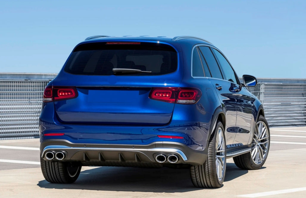 MERCEDES GLC X253 SUV 2020+ ABS REAR DIFFUSER AND STAINLESS STEEL TIPPER AMG