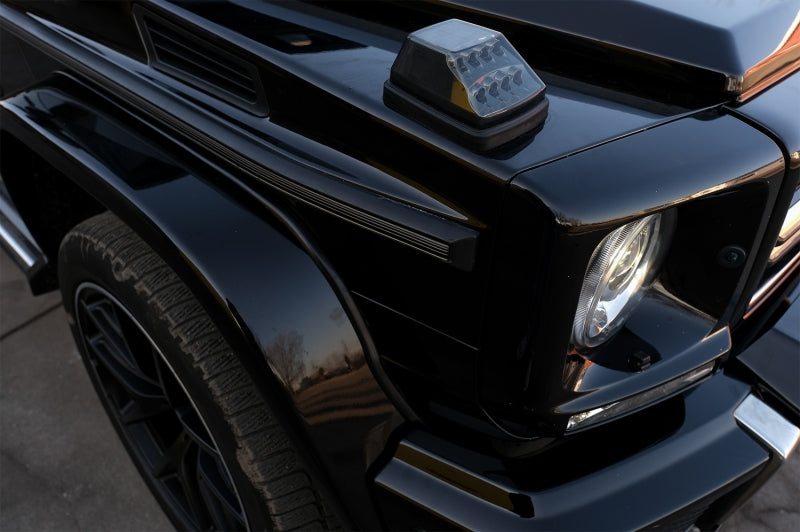 LED TURN SIGNALS SMOKE HOOD MERCEDES G W463 1989-2015 FRONT INDICATORS BLACK