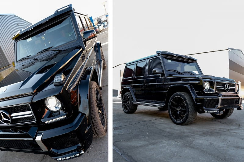 LED TURN SIGNALS SMOKE HOOD MERCEDES G W463 1989-2015 FRONT INDICATORS BLACK