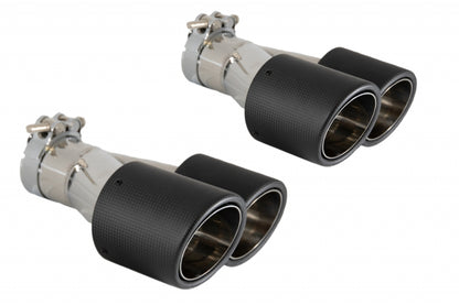 COPPIA TERMINALI DI SCARICO ACCIAIO INOX CARBON LOOK OPACO SPORTIVO AUTOELEGANCERICAMBI