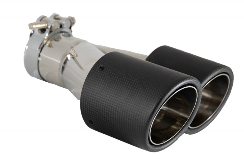 COPPIA TERMINALI DI SCARICO ACCIAIO INOX CARBON LOOK OPACO SPORTIVO AUTOELEGANCERICAMBI