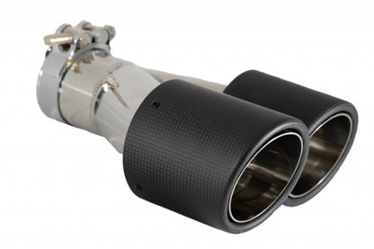 COPPIA TERMINALI DI SCARICO ACCIAIO INOX CARBON LOOK OPACO SPORTIVO AUTOELEGANCERICAMBI