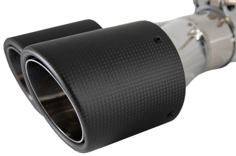 COPPIA TERMINALI DI SCARICO ACCIAIO INOX CARBON LOOK OPACO SPORTIVO AUTOELEGANCERICAMBI