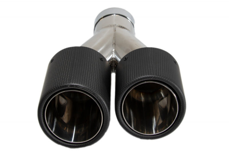 COPPIA TERMINALI DI SCARICO ACCIAIO INOX CARBON LOOK OPACO SPORTIVO AUTOELEGANCERICAMBI