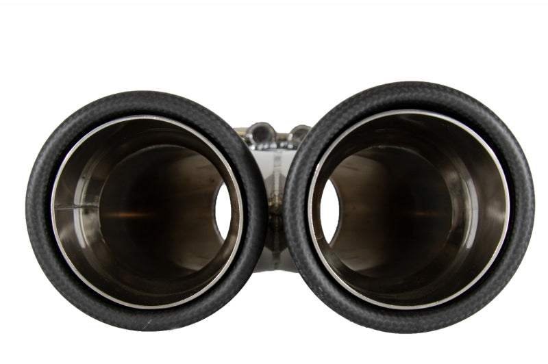 COPPIA TERMINALI DI SCARICO ACCIAIO INOX CARBON LOOK OPACO SPORTIVO AUTOELEGANCERICAMBI