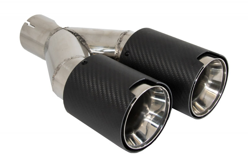 BMW COPPIA TERMINALI DI SCARICO ACCIAIO CARBONIO LOOK M / M SPORT AUTOELEGANCERICAMBI