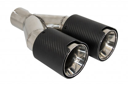 BMW COPPIA TERMINALI DI SCARICO ACCIAIO CARBONIO LOOK M / M SPORT AUTOELEGANCERICAMBI