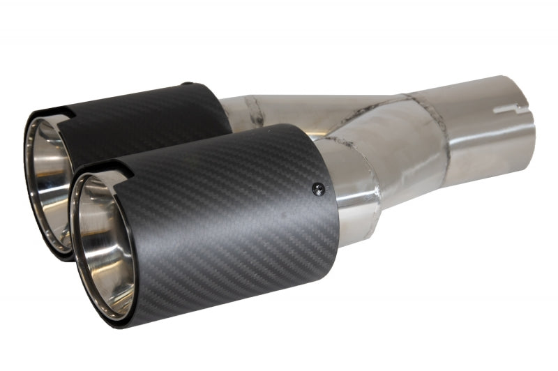 BMW COPPIA TERMINALI DI SCARICO ACCIAIO CARBONIO LOOK M / M SPORT AUTOELEGANCERICAMBI