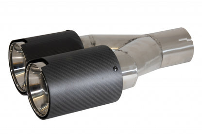 BMW COPPIA TERMINALI DI SCARICO ACCIAIO CARBONIO LOOK M / M SPORT AUTOELEGANCERICAMBI