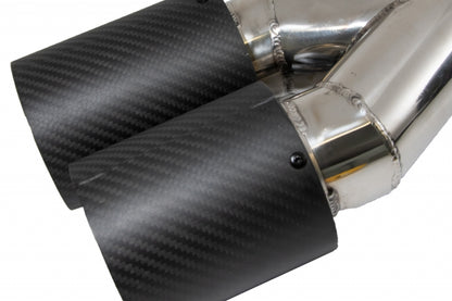 BMW COPPIA TERMINALI DI SCARICO ACCIAIO CARBONIO LOOK M / M SPORT AUTOELEGANCERICAMBI