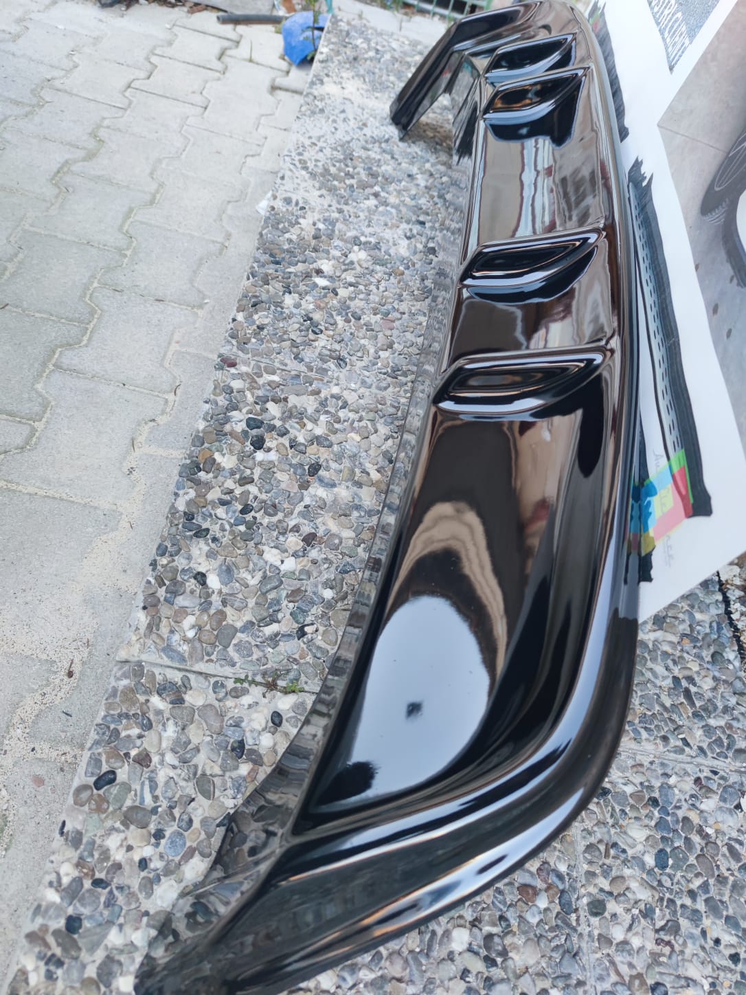 DIFFUSORE FR LOOK SEAT LEON 5F 2012-2016 SOTTO PARAURTI NERO LUCIDO ABS 0117