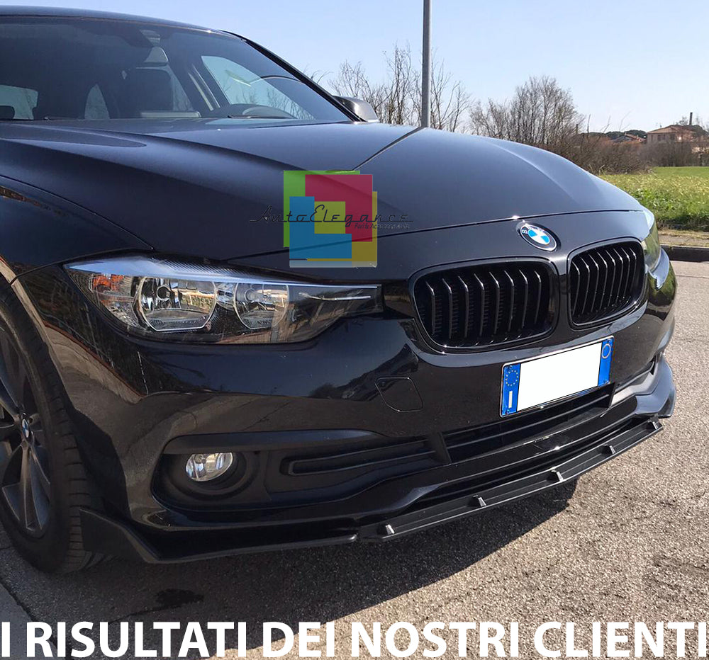 BMW 3 F30 F31 SPLITTER PARAURTI ANTERIORE NERO LUCIDO LOOK M3 AUTOELEGANCERICAMBI