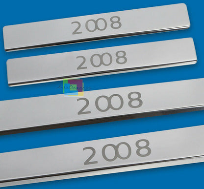 PEUGEOT 2008 2013+ CHROME ADHESIVE DOOR SILL SPORTS LOOK 4 PIECES