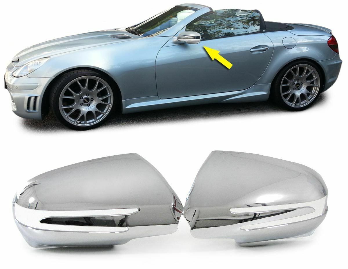 CALOTTE COPRI SPECCHIETTI ADESIVE MERCEDES SLK R171 03/2004+ DESIGN CROMATO AUTOELEGANCERICAMBI