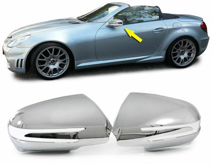 CALOTTE COPRI SPECCHIETTI ADESIVE MERCEDES SLK R171 03/2004+ DESIGN CROMATO AUTOELEGANCERICAMBI