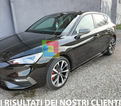 LAME SEAT LEON KL 2019+ SPLITTER SOTTO MINIGONNE LATERALI ABS NERO LUCIDO 0036