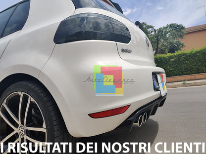 SOTTO PARAURTI POSTERIORE VW GOLF 6 VI 08-12 DIFFUSORE DOPPIO ABS NERO LUCIDO