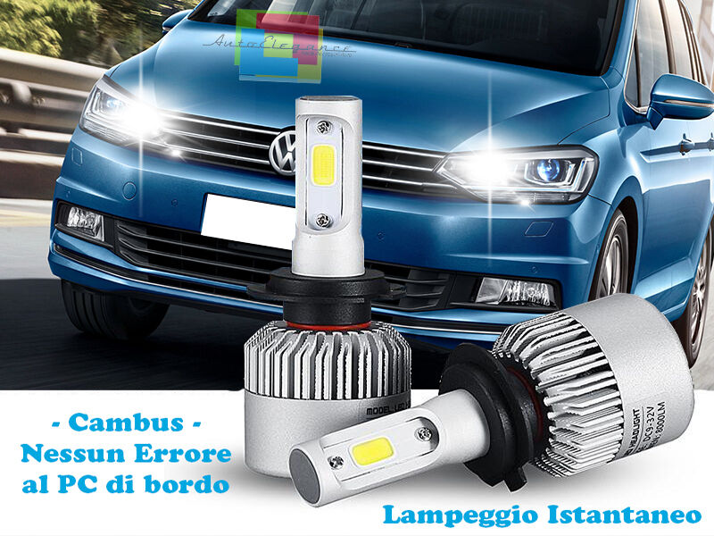 LAMPADE ABBAGLIANTI LED VW TOURAN 5T 2015+ LAMPEGGIO ISTANTANEO 6000K CREE