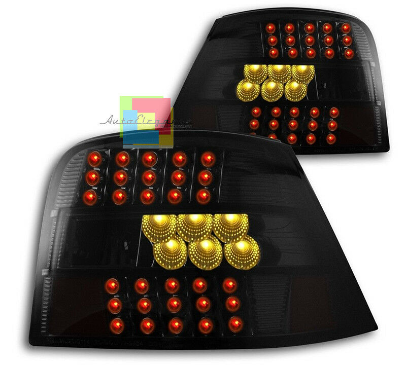 VW Golf 4 1997-2004 PAIR OF FULL LED REAR LIGHTS BLACK SMOKE SPORTS LIGHTS