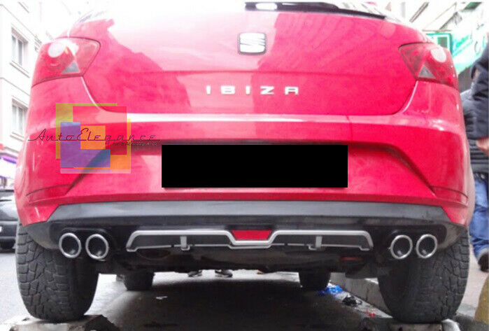 SOTTO PARAURTI POSTERIORE PER SEAT IBIZA 6J DIFFUSORE QUATTRO TERMINALI ABS -