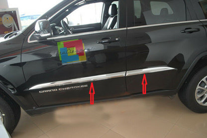 JEEP GRAND CHEROKEE 2012-2014 MODANATURE CROMATE BARRE SUGLI SPORTELLI LATERALI