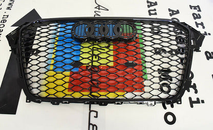 GRIGLIA ANTERIORE AUDI A4 B8 2012-2015 LIFT CALANDRA RS4 NIDO D&apos;APE NERA