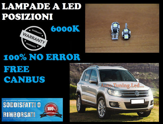 COPPIA LUCI POSIZIONI VW TIGUAN 2014 IN POI CANBUS H6W BIANCO GHIACCIO AUTOELEGANCERICAMBI