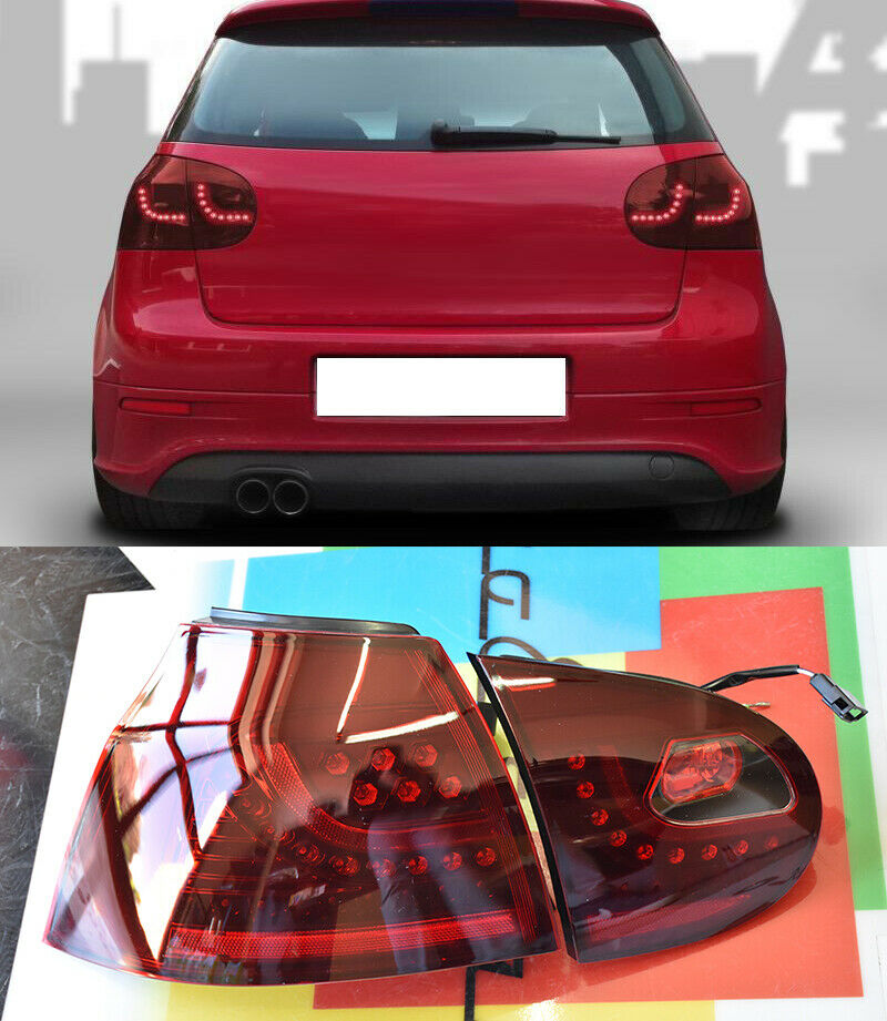 VW GOLF MK5 V 2003-2008 DARK RED FULL LED REAR LIGHTS - GTI