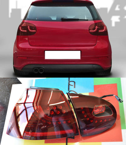 VW GOLF MK5 V 2003-2008 DARK RED FULL LED REAR LIGHTS - GTI