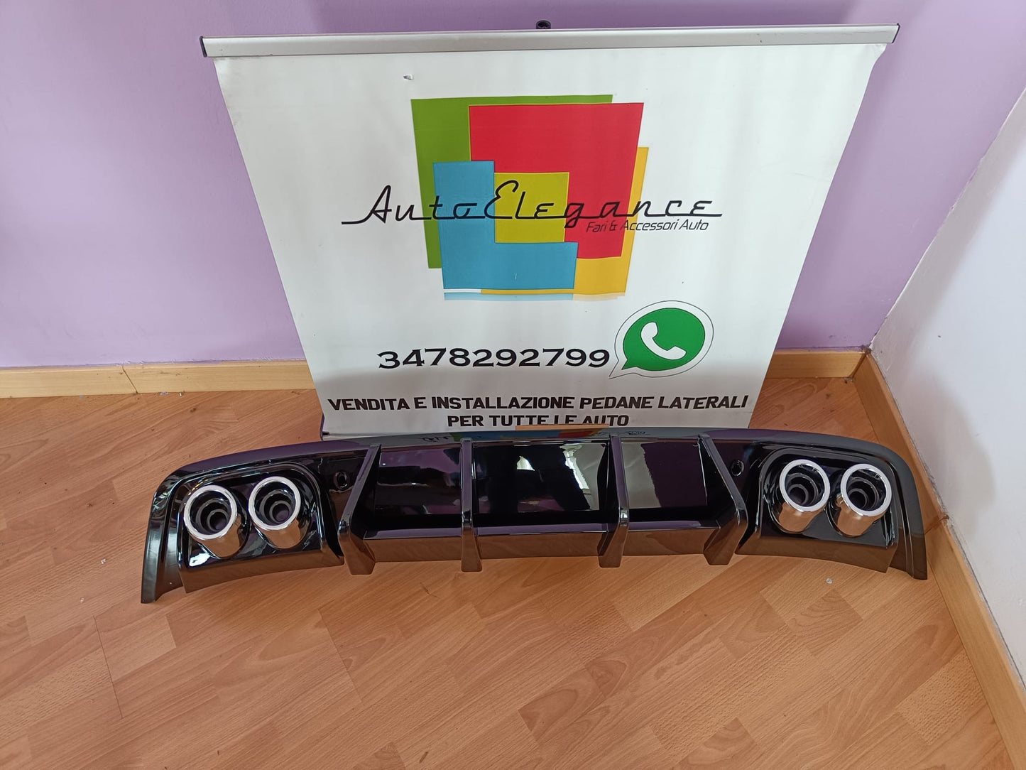 SEAT IBIZA 6J SOTTO PARAURTI POSTERIORE DIFFUSORE QUATTRO TERMINALI ABS 0283