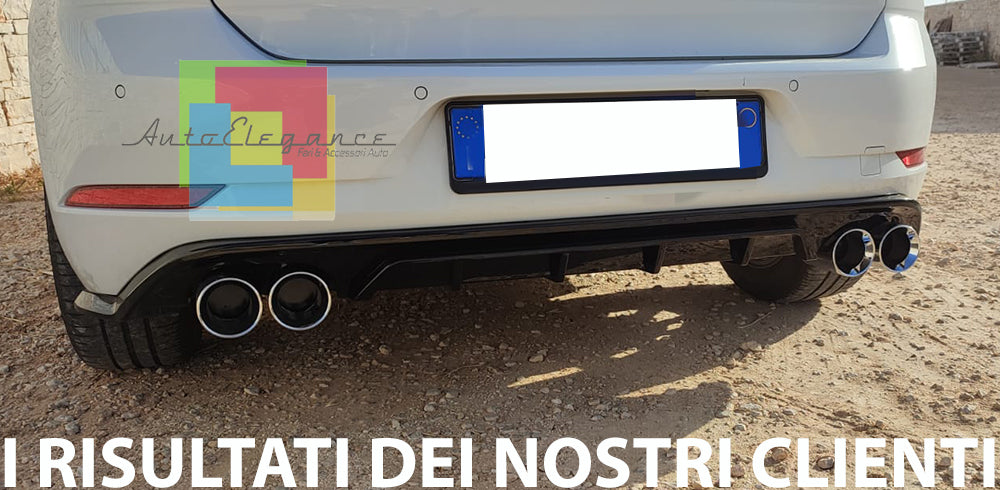 VW GOLF 7.5 2017-2020 REAR DIFFUSER UNDER BUMPER FOUR TIP ABS