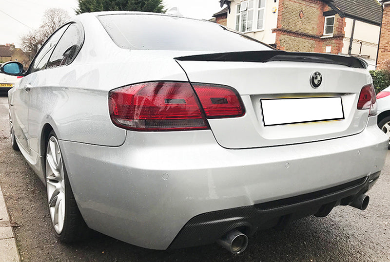 SPOILER POSTERIORE SUL COFANO BMW SERIE 3 E92 E93 LOOK M3 NERO LUCIDO