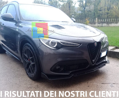 ALFA ROMEO STELVIO FRONT BUMPER SPLITTER BLADE GLOSSY BLACK RS LOOK