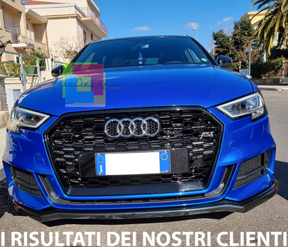 SPLITTER AUDI A3 8V 2016-2019 SLINE UNDER FRONT BUMPER GLOSS BLACK 0049
