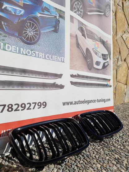 FRONT MUSTACHE GRILLE 1 SERIES F20 F21 2010-2015 M LOOK GLOSSY BLACK DOUBLE KIDNEY NEWS
