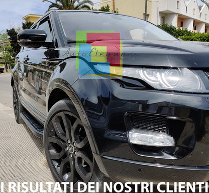 PEDANE LATERALI PER RANGE ROVER EVOQUE 2011-2018 SOTTO PORTA ALLUNINIO NERO -