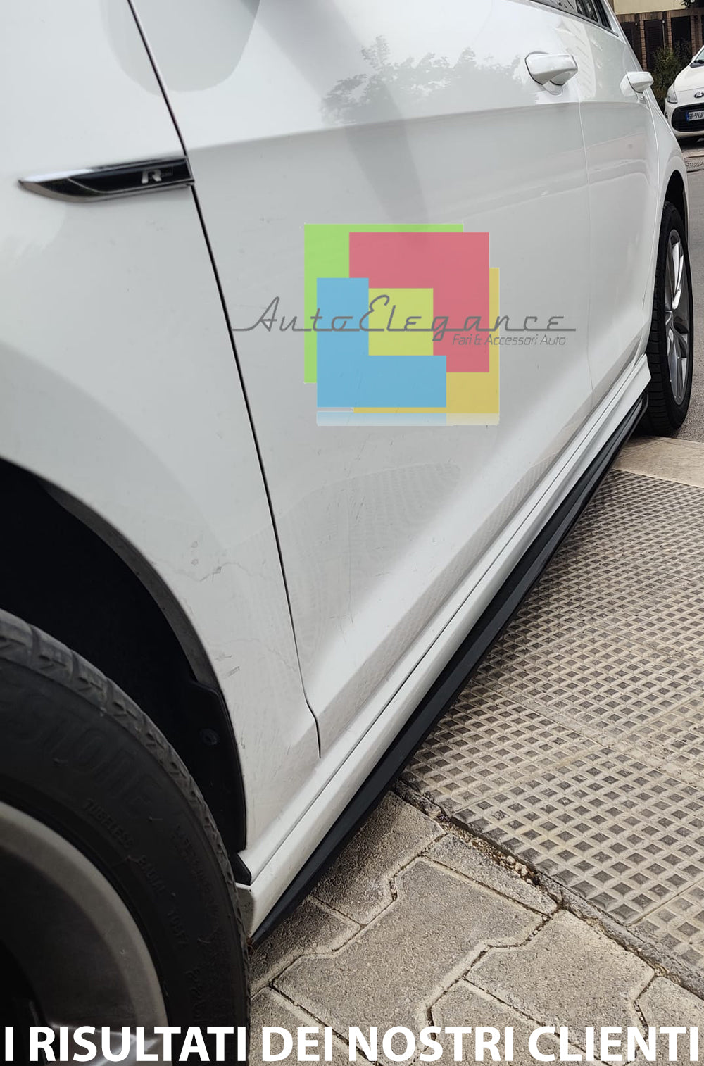 VW GOLF 7 VII dal 2012+ FLAPS SOTTO MINIGONNE ABS / PLASTIC NERO LUCIDO
