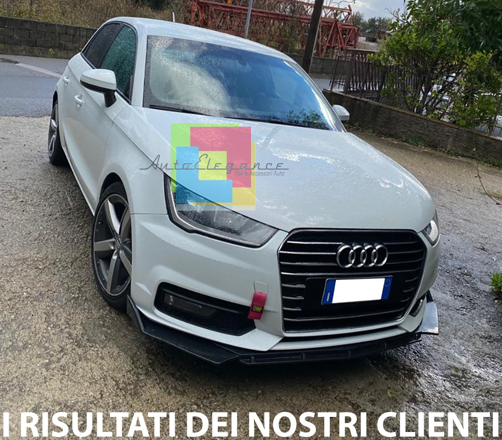 SPLITTER AUDI A1 2010-2018 LAMA SOTTO PARAURTI ANTERIORE IN ABS LOOK RS NERO