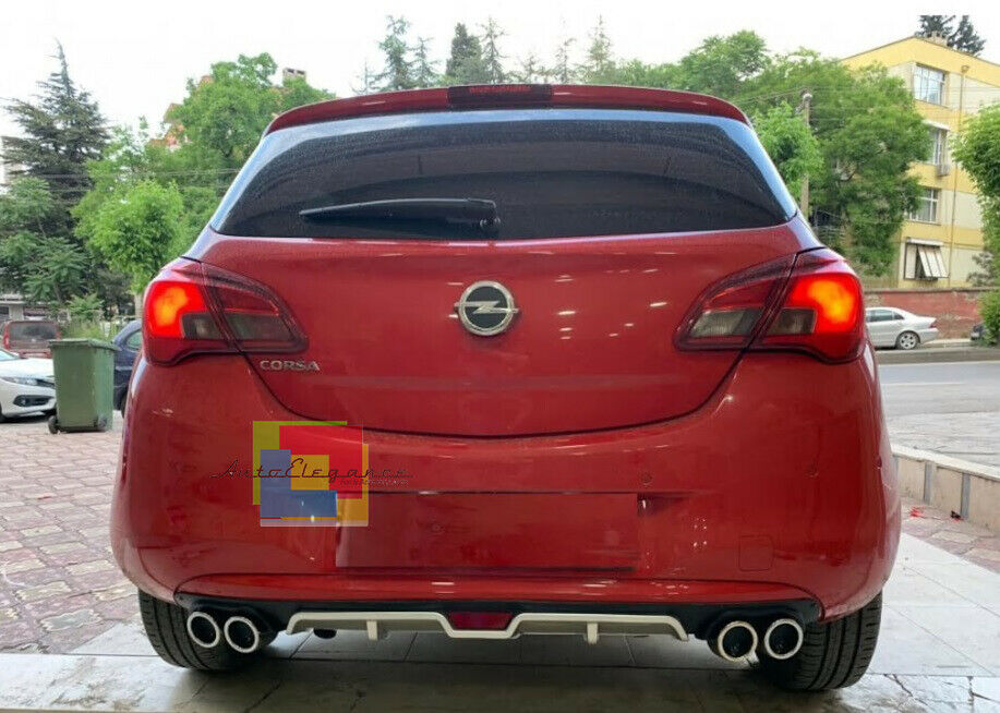 OPEL CORSA E 2014+ SOTTO PARAURTI POSTERIORE DIFFUSORE QUATTRO TERMINALI ABS -