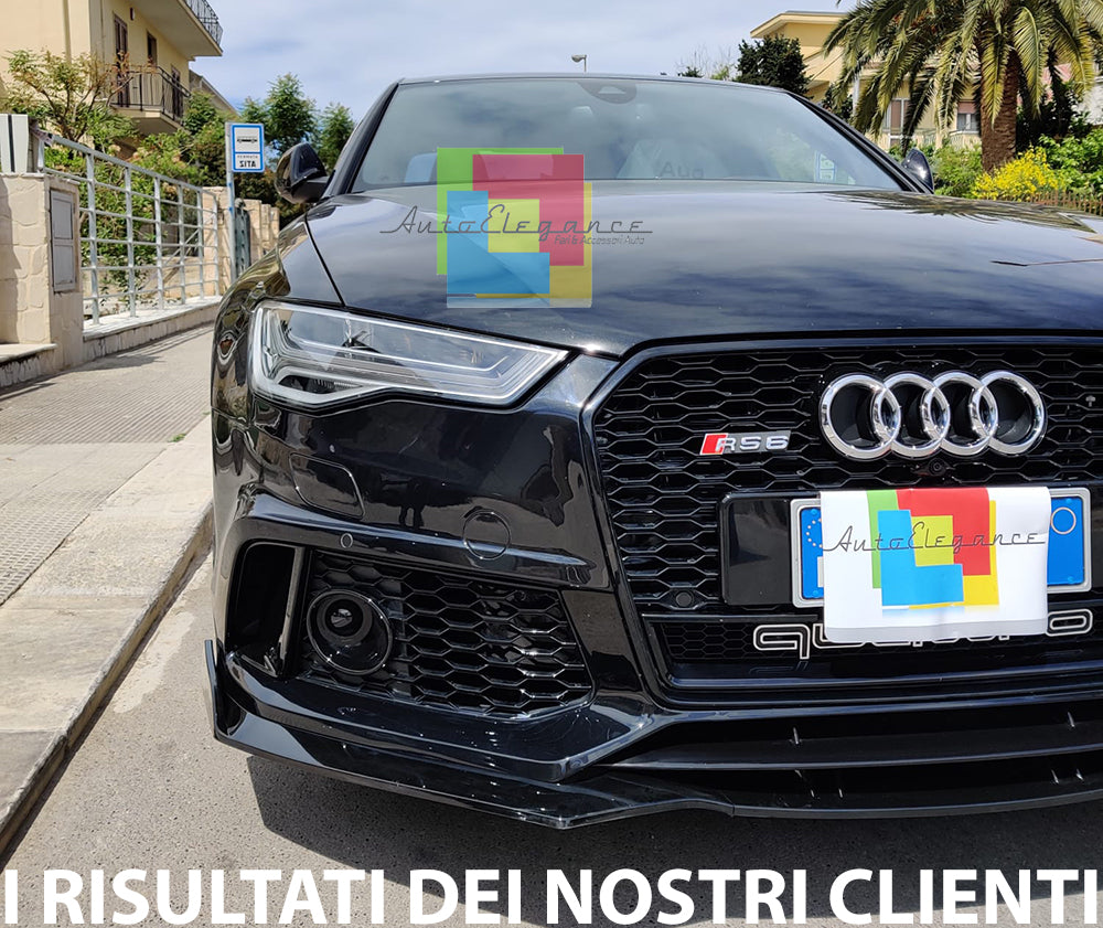AUDI A6 4G C7 2015-2018 SPOILER SOTTO PARAURTI ANTERIORE RS6 ABS NERO SPLITTER AUTOELEGANCERICAMBI