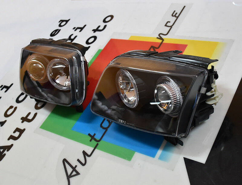 VW POLO 6N 1999-2001 RESTYLING FARI ANTERIORI ANGEL EYES LED FANALI LENTICLARI