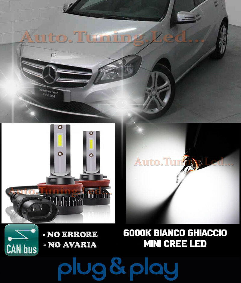 LAMPADE FENDINEBBIA A LED CREE MERCEDES A W176 CAMBUS BIANCO GHIACCIO 8000LM