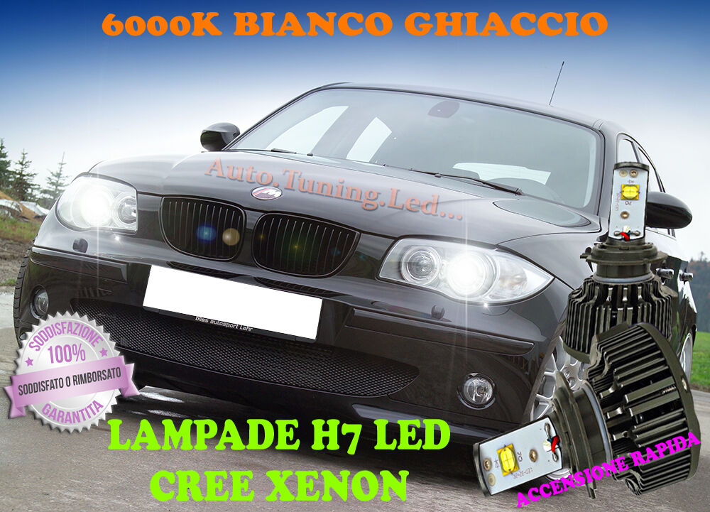 BMW SERIE 1 E87 LAMPADE H7 CREE XENON ANABBAGLIANTE 6000K BIANCO PURO - BMW AUTOELEGANCERICAMBI