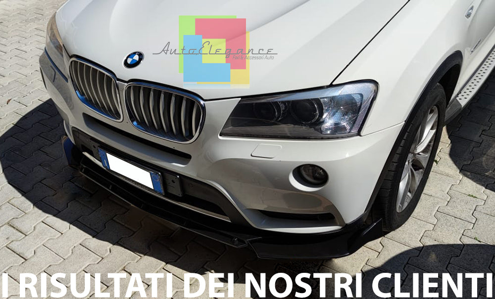 BMW X3 F25 2010-2017 LAMA SOTTO PARAURTI ANTERIORE IN ABS NERO SPLITTER AUTOELEGANCERICAMBI