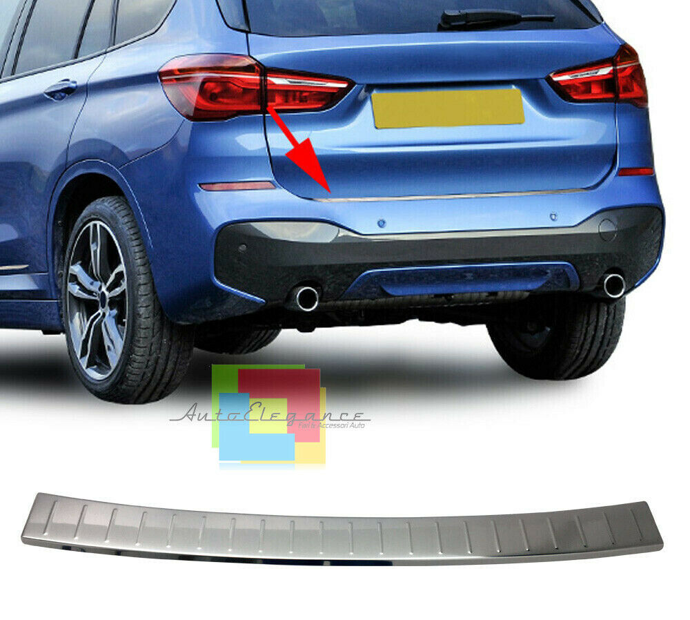 PIASTRA CROMATA PORTELLONE COFANO POSTERIORE BMW X1 F48 2014+ ACCIAIO INOX
