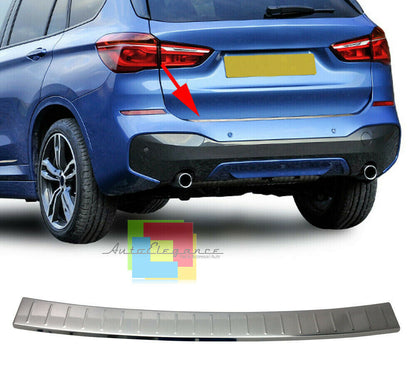 PIASTRA CROMATA PORTELLONE COFANO POSTERIORE BMW X1 F48 2014+ ACCIAIO INOX