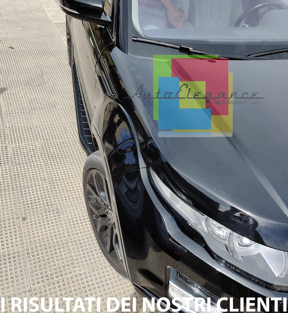 PEDANE LATERALI PER RANGE ROVER EVOQUE 2011-2018 SOTTO PORTA ALLUNINIO NERO -