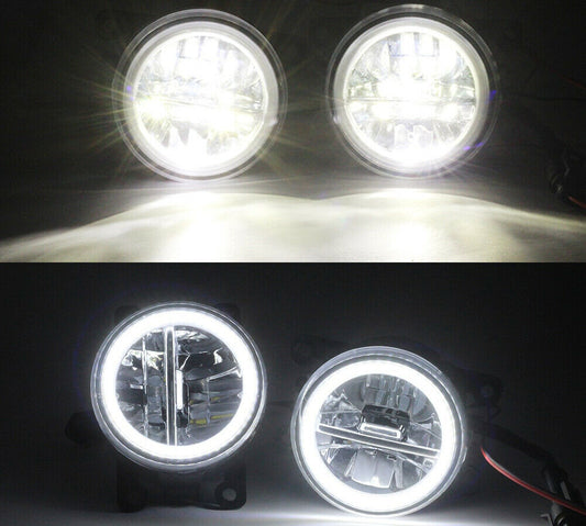 FIAT PANDA PUNTO EVO 500 500L COPPIA FENDINEBBIA DIURNE ANGEL EYES FULL LED -