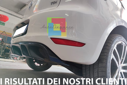 SOTTO PARAURTI POSTERIORE VW GOLF 6 VI 08-12 DIFFUSORE DOPPIO ABS NERO LUCIDO